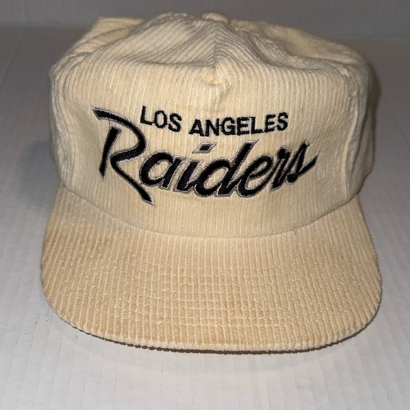 Vtg Rare 90s Raiders Hat Sports Specialties Script Corduroy The Cord Los Angeles